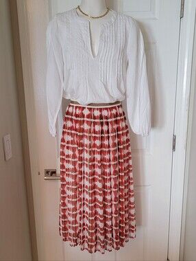 MASSIMO DUTTI Pleated Maxi Skirt